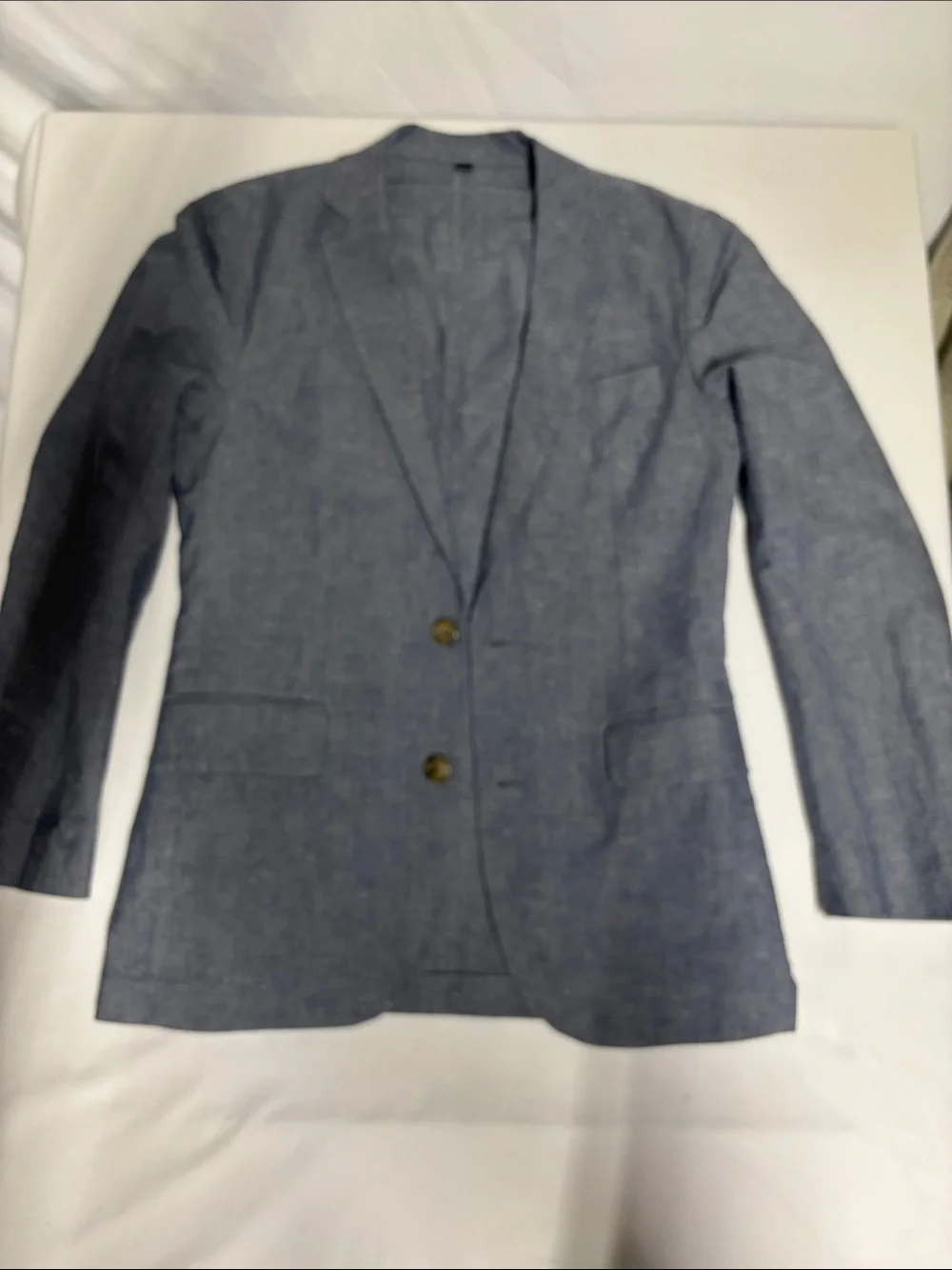 J.Crew Ludlow Sport Coat 34S Blue Cotton Linen Blazer Lightweight Summer